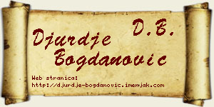 Đurđe Bogdanović vizit kartica